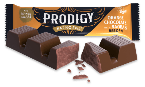 Prodigy bar orange chocolate with wrapper