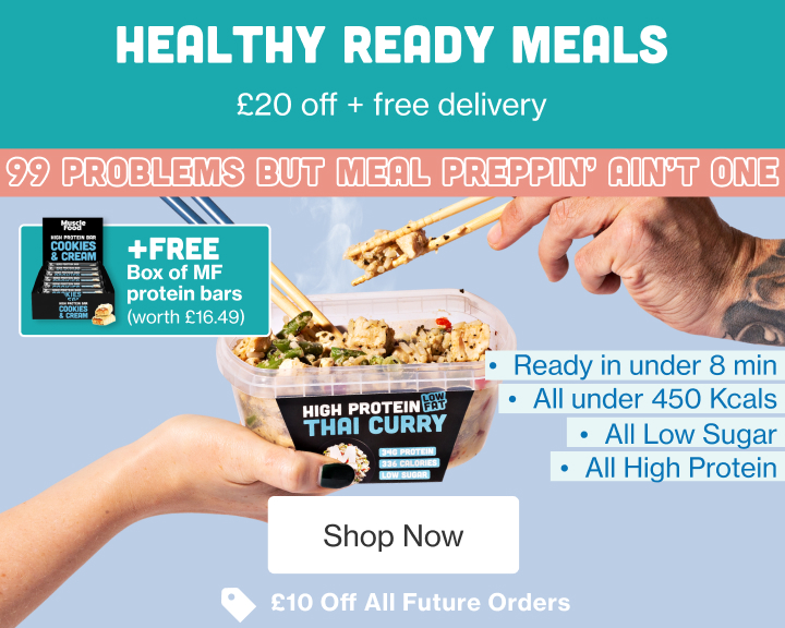 Healthy ready meals - £20 off and free delivery + free protein bars