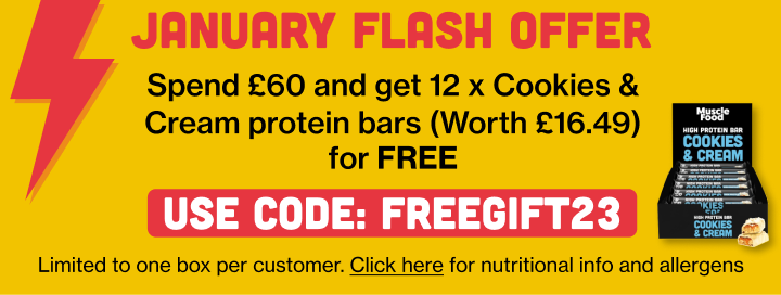 Spend £60 and get 12 x Cookies & Cream protein bars (Worth £16.49) for FREE - use code FREEGIFT23