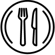 icon of knife and fork on a plate