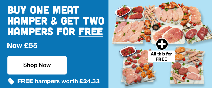 Buy 1 meat hamper and get 2 hampers for free - now £55