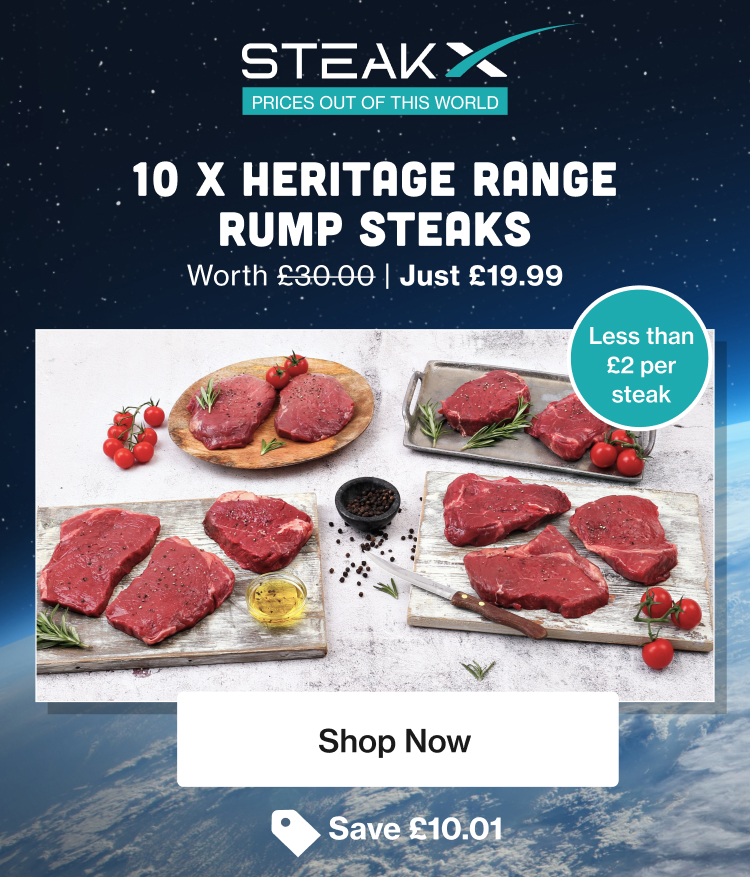 10 Heritage Range Rump Steaks - just £19.99