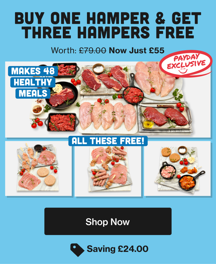 Buy one hamper & get three hampers free - now just £55