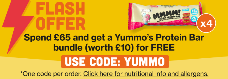 Spend £65 and get a Yummo's Protein Bar bundle (worth £10) FREE - use code: YUMMO