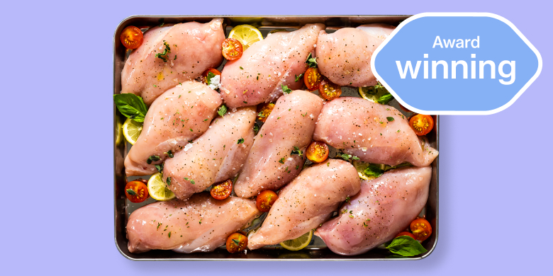 10 chicken breasts in a baking tray
