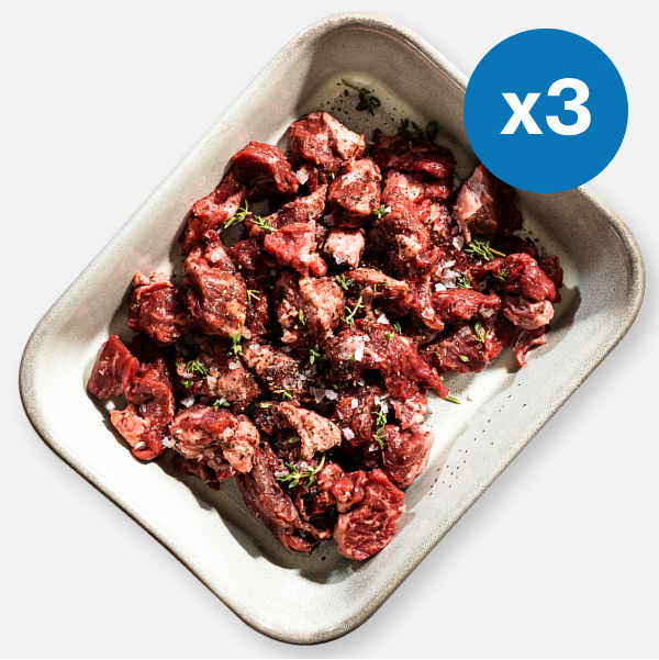 3 x Extra Lean Free Range Diced Beef - 200g