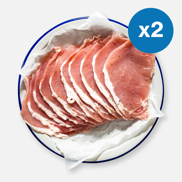 2 x Low Fat Unsmoked Bacon Medallions - 10 x 30g