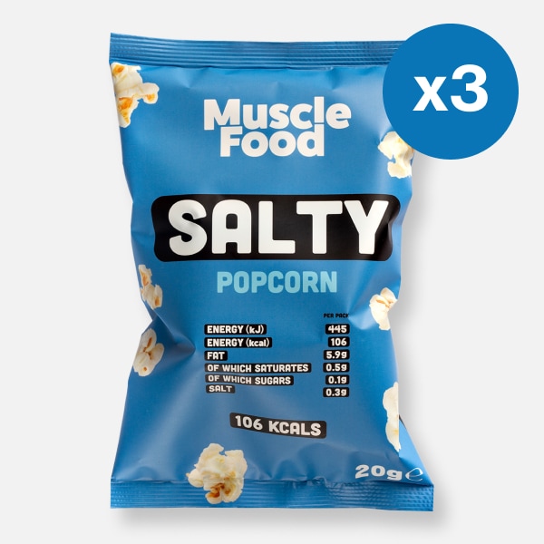 3 x 20g MuscleFood Salty Popcorn