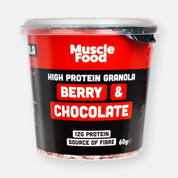 1 x 60g MuscleFood High Protein Berry & Dark Chocolate Granola Pot