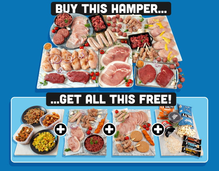 Buy one hamper and get four hampers for free