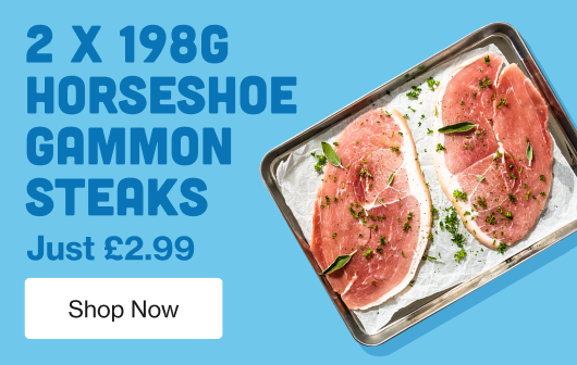 2 x 198g Horseshoe gammon steaks just £2.99