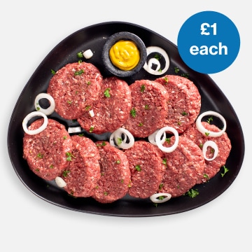 10 x 113g Free Range Rump Steak Burgers
