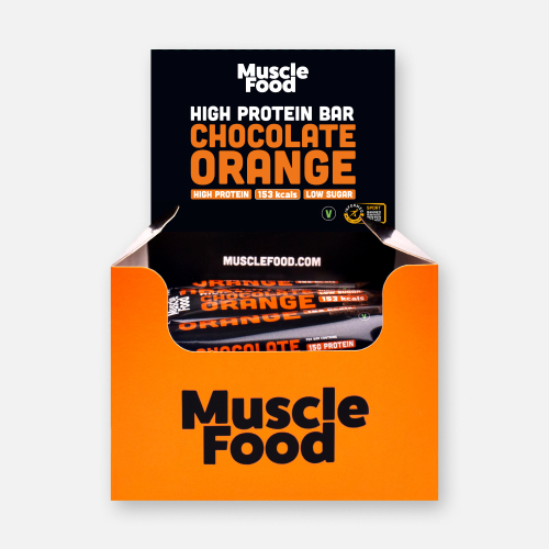 12 x Musclefood Chocolate Orange High Protein Bar 45g