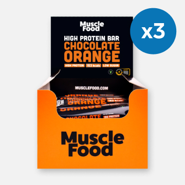 MuscleFood Chocolate Orange High Protein Bar 3 x 12 x 45g